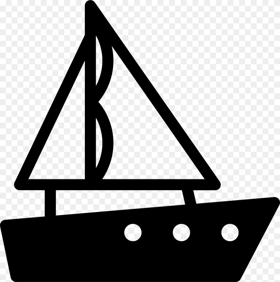 Sailboat Facing Right, Triangle Free Png Download