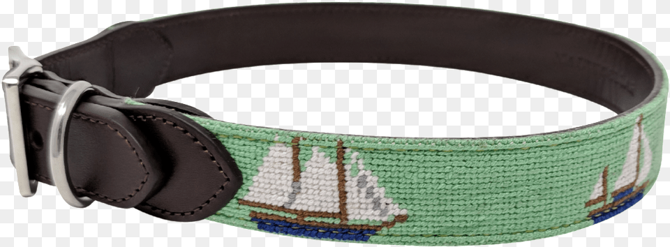 Sailboat Needlepoint Dog Collar Unisex, Accessories, Belt Free Png Download