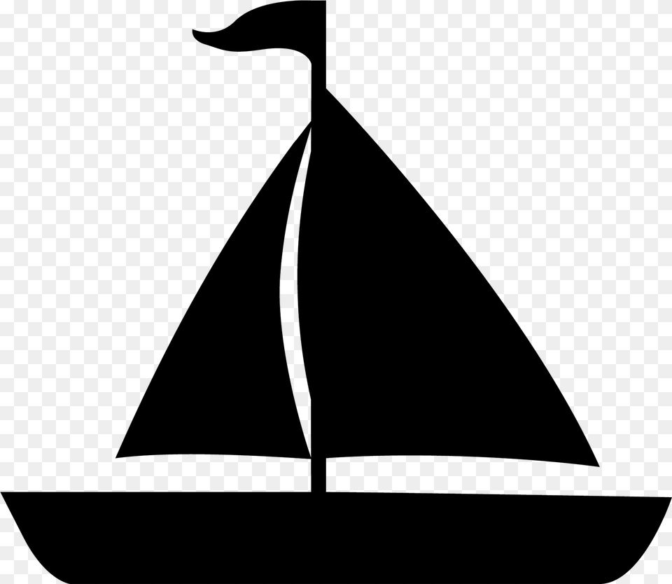Sailboat Silhouette, Gray Png Image