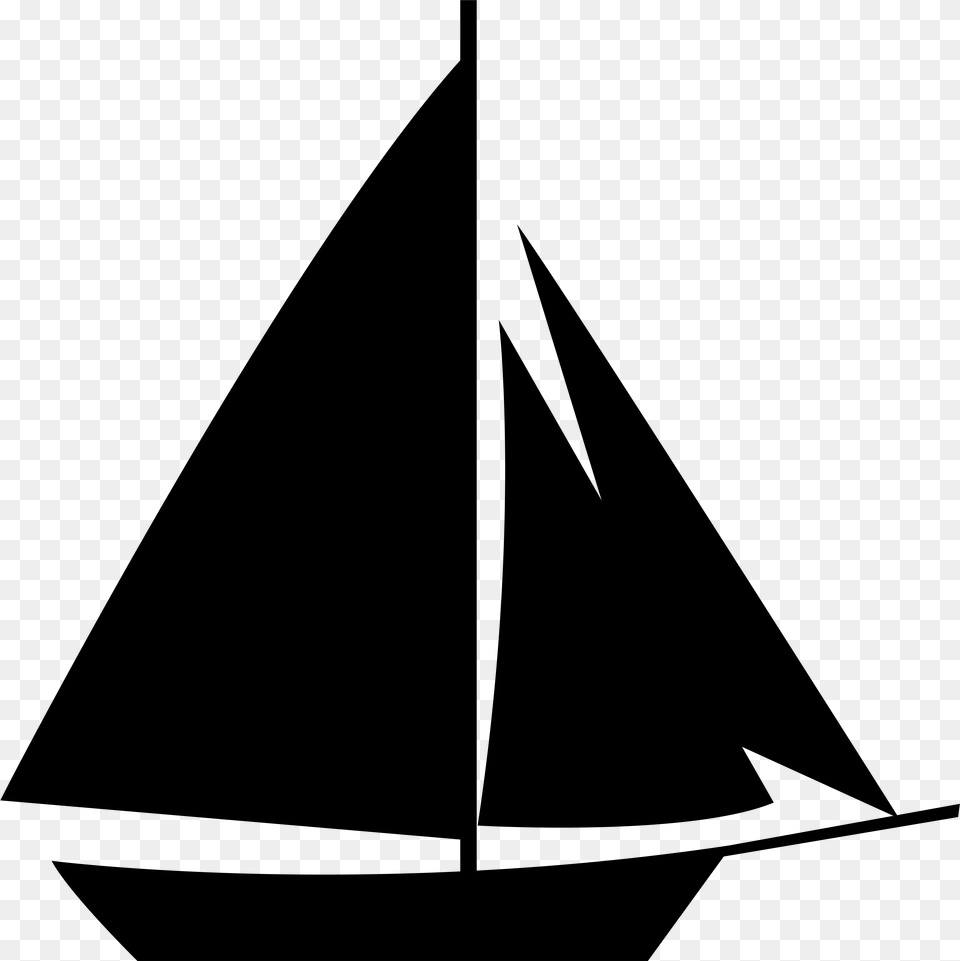 Sailboat Silhouette Clip Art, Gray Free Png Download