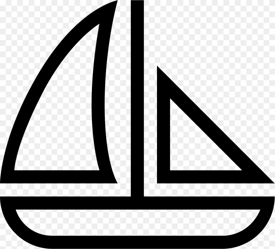 Sailboat Stroke Sailboat Black And White, Triangle, Bow, Weapon, Symbol Free Png