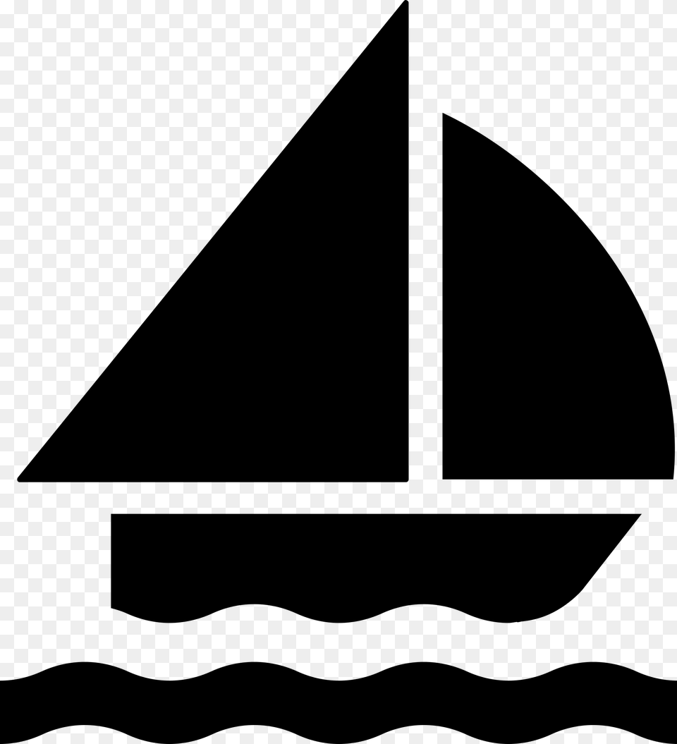 Sailboat Symbol, Gray Free Png