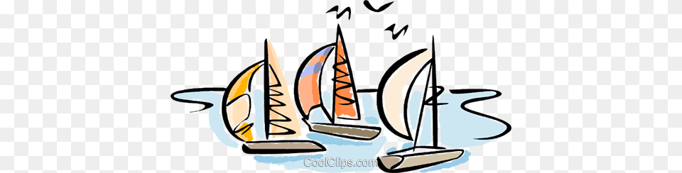 Sailboats In The Harbor Royalty Vector Clip Art Illustration, Yacht, Boat, Sailboat, Vehicle Free Png Download
