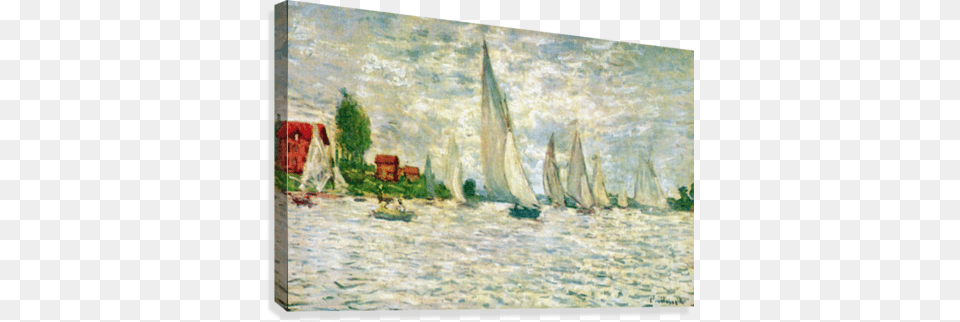 Sailboats Regatta In Argenteuil By Monet Canvas Print Poster Claude Monet Sailboats Regatta At Argenteuil, Art, Boat, Painting, Sailboat Png