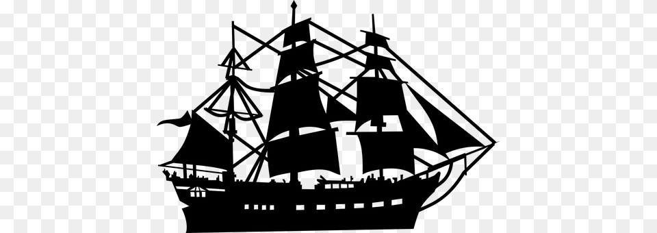 Sailer Boat Ship Silhouette Sailing Ship P Ship Silhouette, Gray Free Png Download