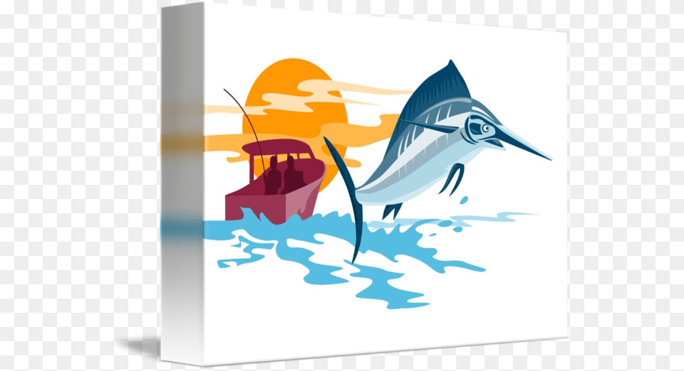 Sailfish Fish Jumping Retro, Animal, Sea Life, Person, Bird Free Transparent Png