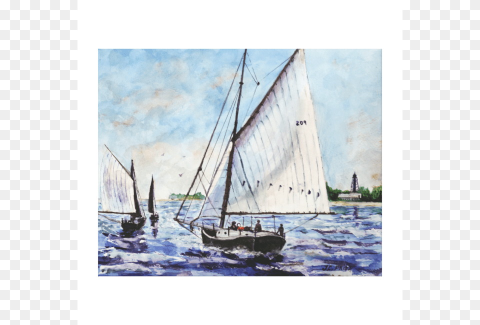 Sailing Along Fine Art Sailboats Watercolor Stretched Watercolor Painting, Boat, Sailboat, Transportation, Vehicle Png Image