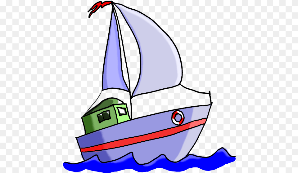 Sailing Boat Cartoon, Sailboat, Transportation, Vehicle, Yacht Free Png Download