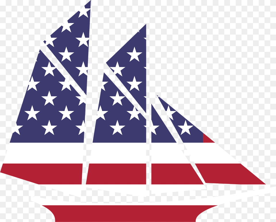Sailing Boat Clipart Flag, American Flag, Sailboat, Transportation, Vehicle Free Transparent Png