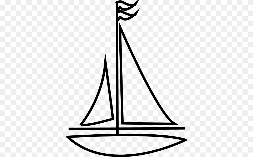 Sailing Boat Clipart Outline, Sailboat, Transportation, Vehicle, Bow Png Image