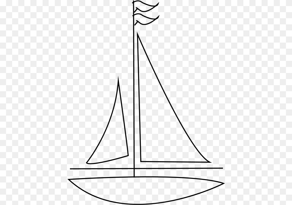 Sailing Boat Clipart Transparent Background Outline Of Yacht, Sailboat, Transportation, Vehicle, Triangle Png Image