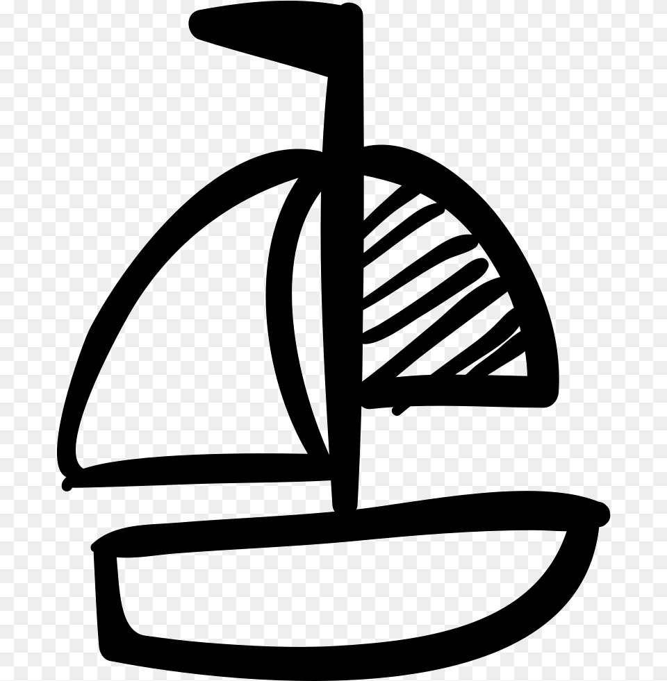 Sailing Boat Hand Drawn Boat Icon, Transportation, Sailboat, Vehicle, Hat Free Png Download