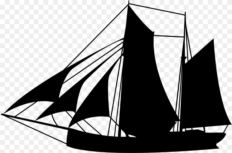 Sailing Boat Silhouette, Sailboat, Transportation, Vehicle, Art Png Image