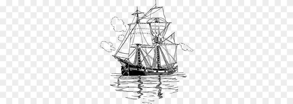 Sailing Ship Gray Free Transparent Png