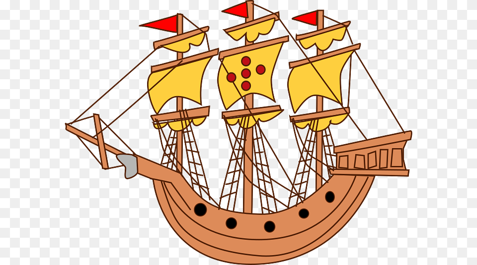 Sailing Ship Cartoon, Boat, Sailboat, Transportation, Vehicle Free Png