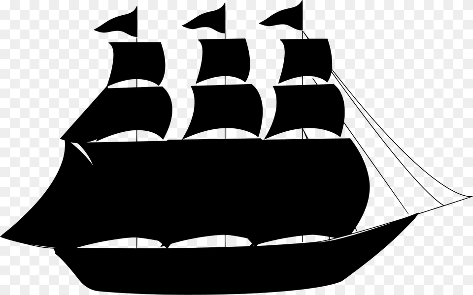 Sailing Ship Silhouette, Boat, Sailboat, Transportation, Vehicle Png