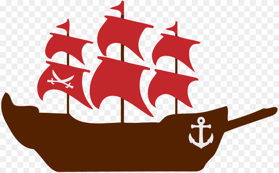 Sailing Ship With Red Sails Clipart, Dynamite, Weapon, Transportation, Vehicle Png