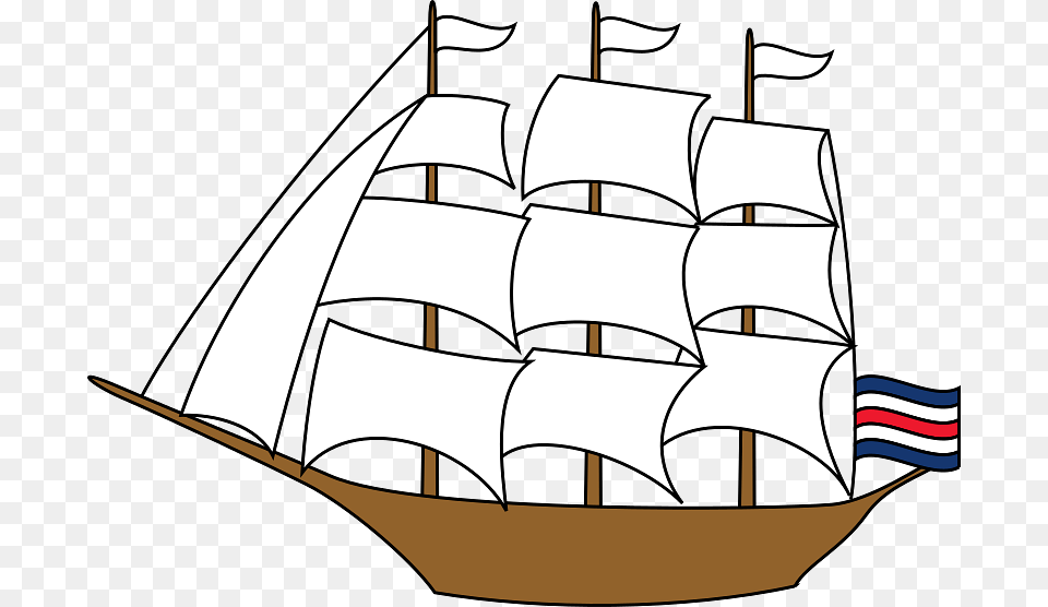 Sailing Ship With White Sails, Boat, Sailboat, Transportation, Vehicle Png