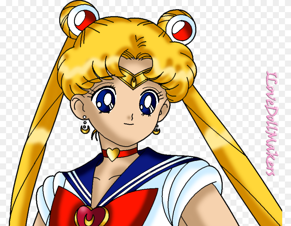 Sailor And Hair Kiddypicts Sailor Moon Face, Book, Comics, Publication, Baby Free Transparent Png