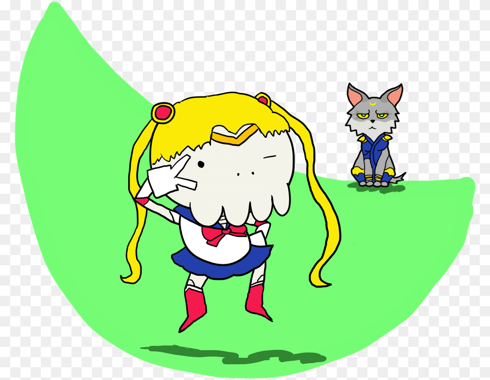 Sailor Azoth Has A Partner Too You Know, Cartoon, Baby, Person, Animal Png Image