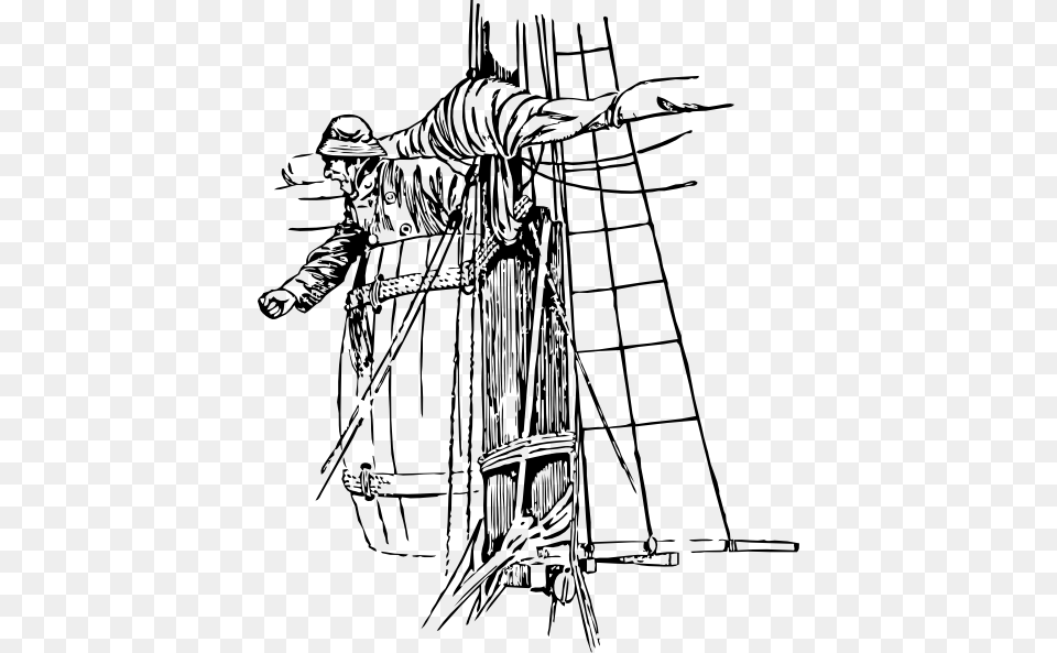 Sailor In Crows Nest, Utility Pole, Person, Worker, Art Png