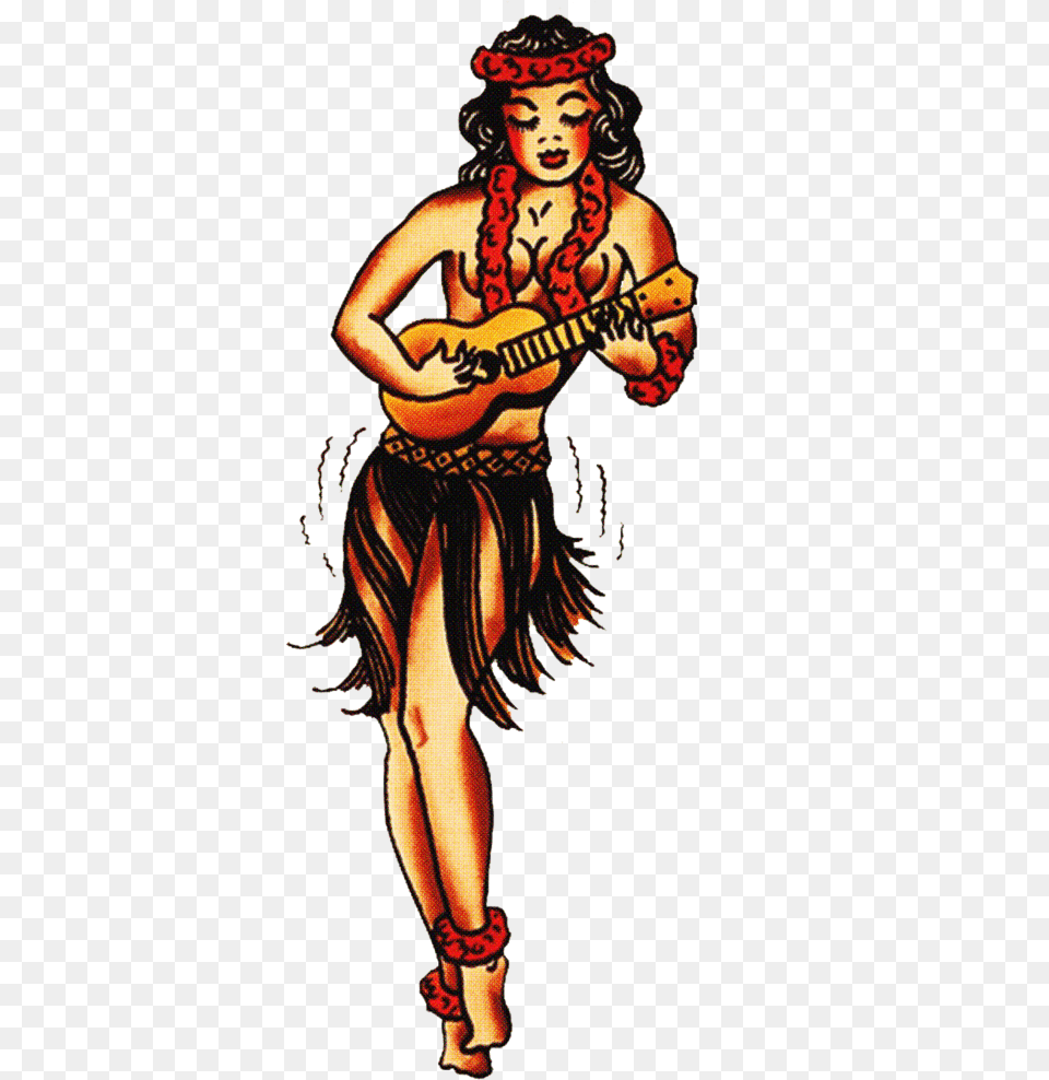 Sailor Jerry Tattoo Hula Girl, Adult, Person, Woman, Female Free Png