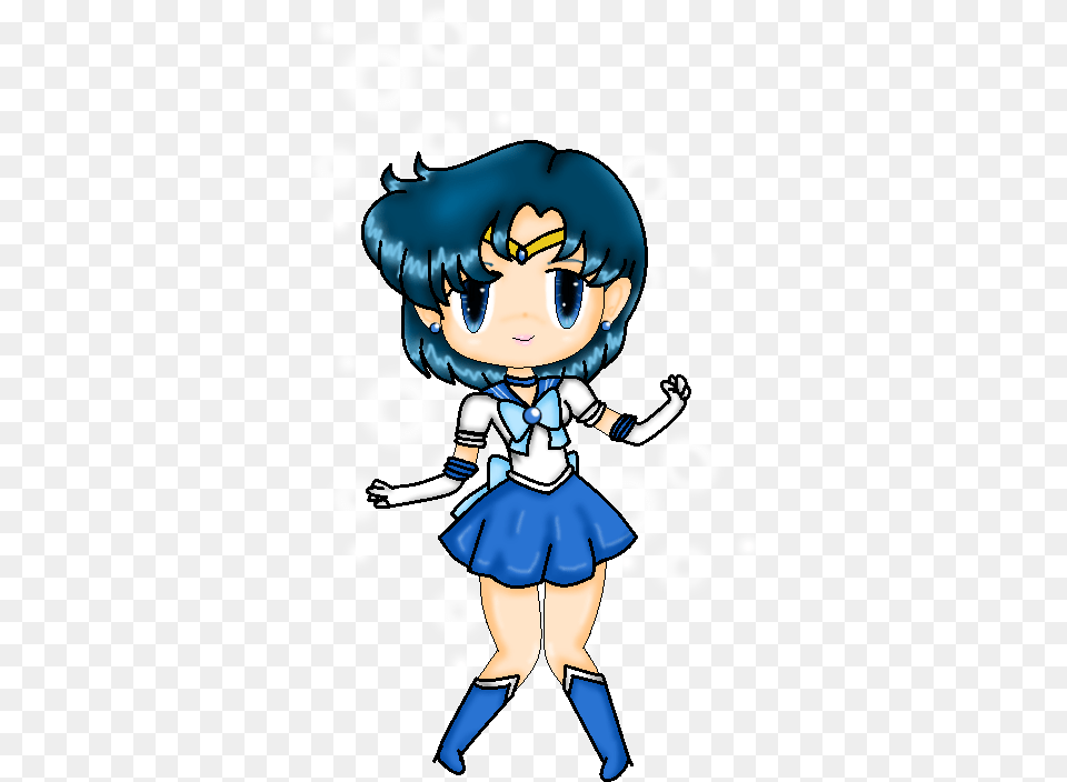 Sailor Mercury Chibi Sailor Moon Characters Chibi Mercury, Book, Comics, Publication, Baby Free Png Download