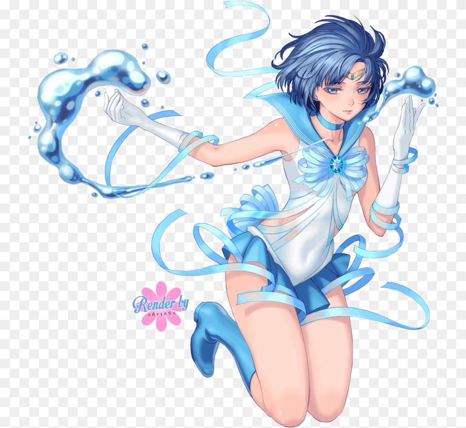 Sailor Mercury Sailor Moon Renders, Book, Comics, Publication, Person Free Transparent Png