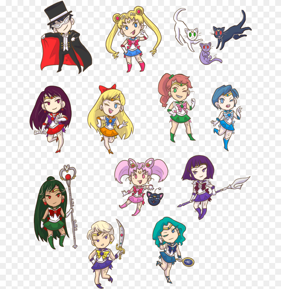 Sailor Moon Character Stickers, Book, Comics, Publication, Baby Free Png Download