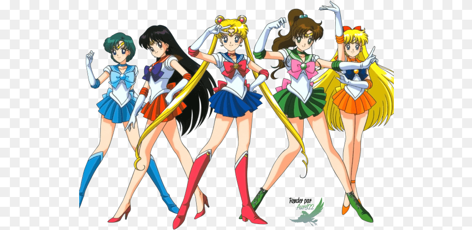 Sailor Moon Clipart Transparent Background All The Sailor Moon Scouts, Book, Comics, Publication, Adult Png Image