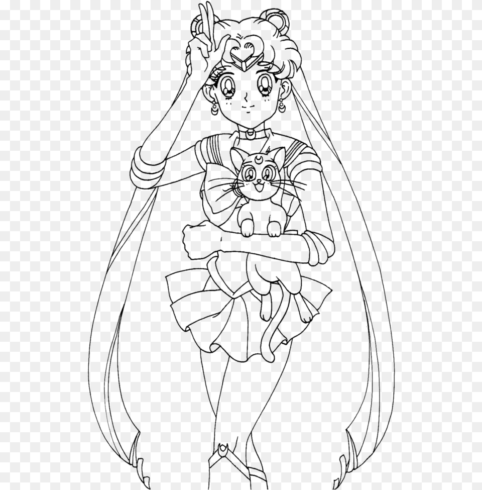 Sailor Moon Drawing At Getdrawings Mega Man X Coloring Page, Gray Png