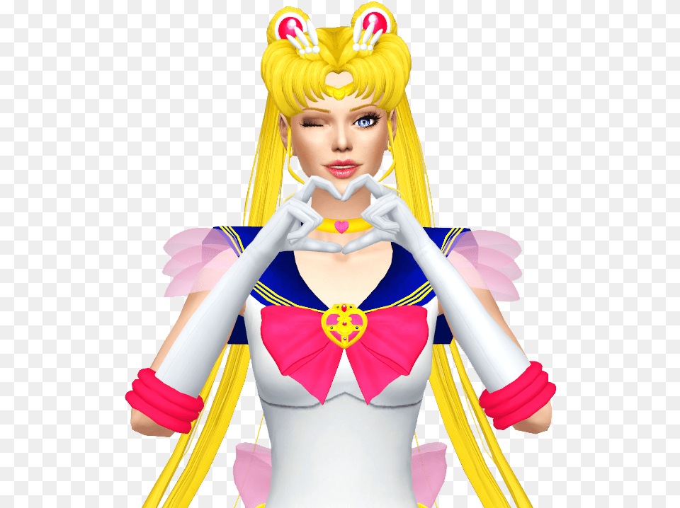 Sailor Moon Hair Sims 4 Sailor Moon Hair Download, Clothing, Costume, Person, Baby Png