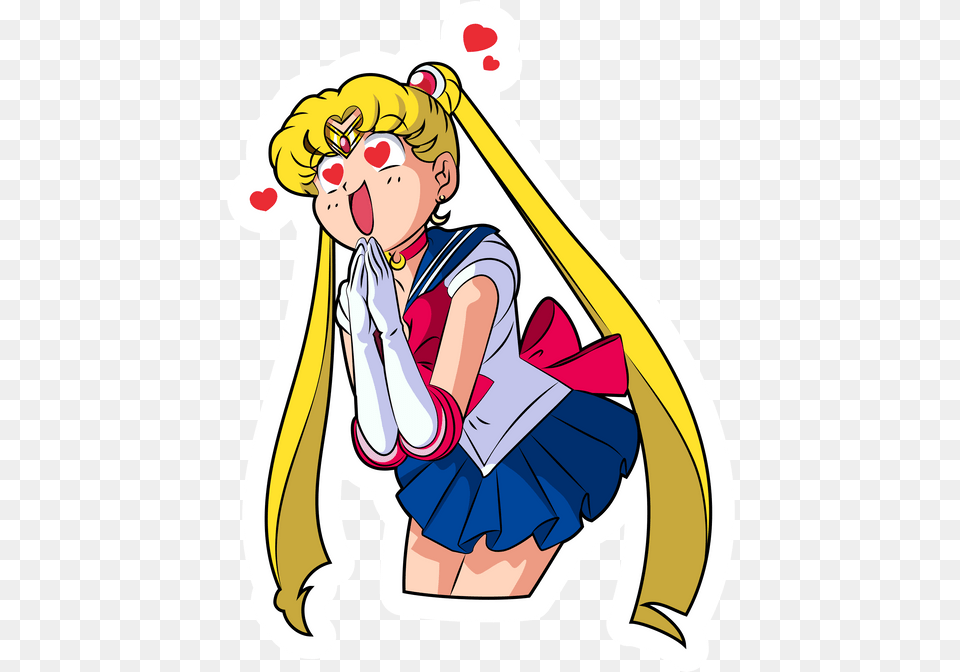 Sailor Moon Love Stickers Anime Sailor Moon In Love, Baby, Person, Book, Cleaning Free Png Download
