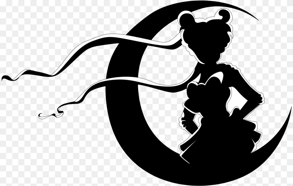 Sailor Moon Luna Sailor Mars Chibiusa Silhouette Sailor Moon Luna, Stencil, Baby, Person Free Png Download