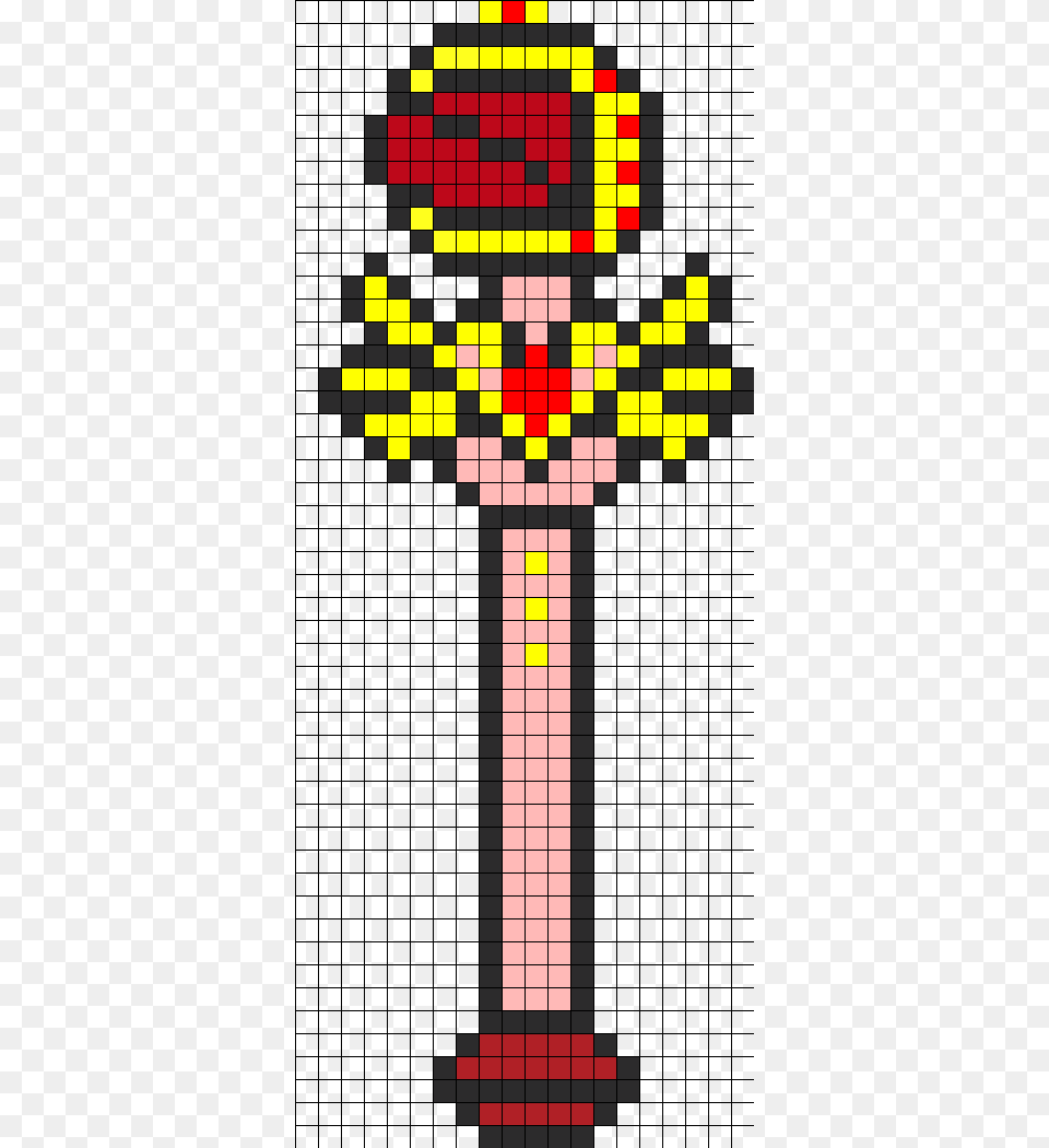 Sailor Moon Scepter Perler Bead Pattern Bead Sprite Perler Beads Pattern Sailor Moon, Cross, Symbol Free Png Download