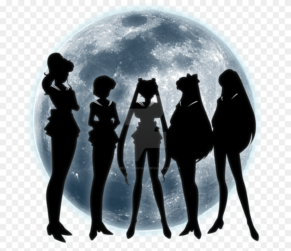 Sailor Moon Silhouettes By Albertosancami Sailor Moon Silhouette, Night, Astronomy, Photography, Nature Free Png Download