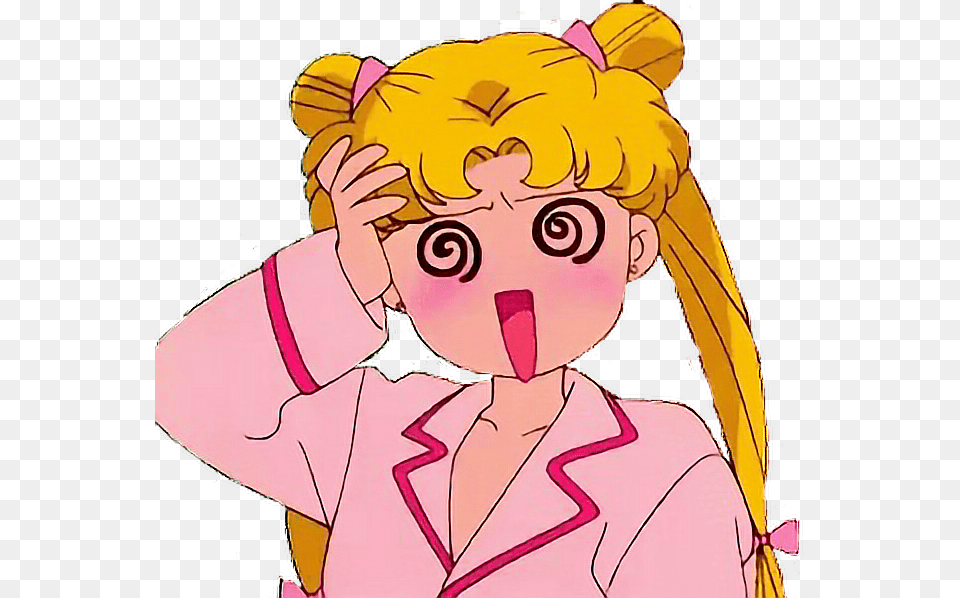 Sailor Moon Stickers Anime Animeboy Animegirls Eyes Spinning Gif, Baby, Person, Cartoon, Book Free Png Download