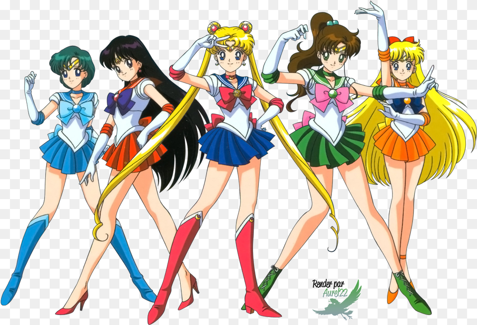Sailor Moon Transparent All Sailor Moon Girls, Publication, Book, Comics, Adult Png