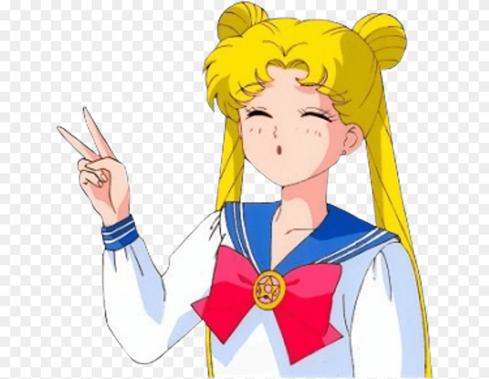 Sailor Moon Transparent Tumblr Gifs De Sailor Moon Clipart Sailor Moon Transparent, Person, Face, Head, Clothing Free Png Download
