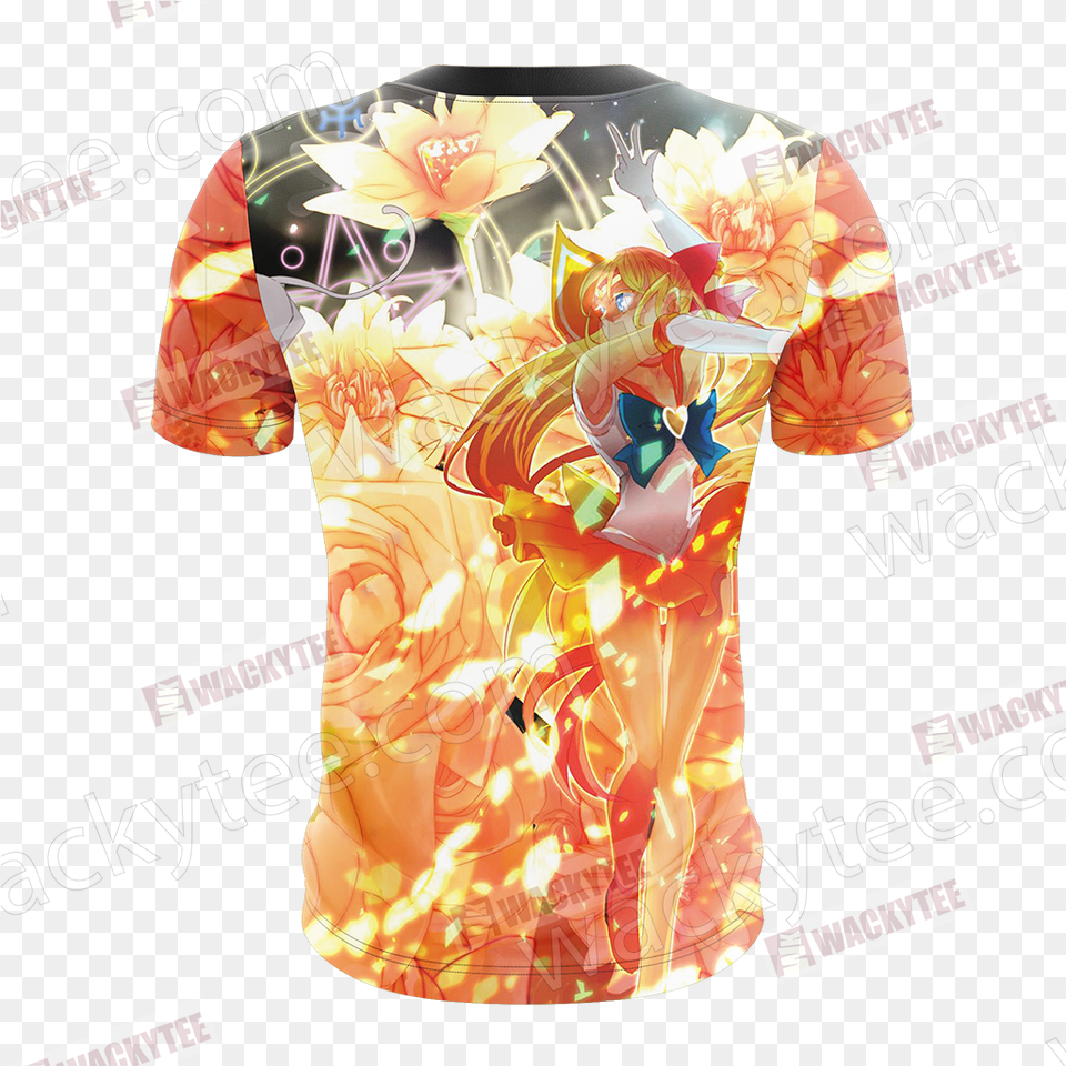 Sailor Moon Venus Unisex 3d T Shirt Wackytee Sailor Venus Flower, Art, Graphics, Clothing, Dress Free Transparent Png