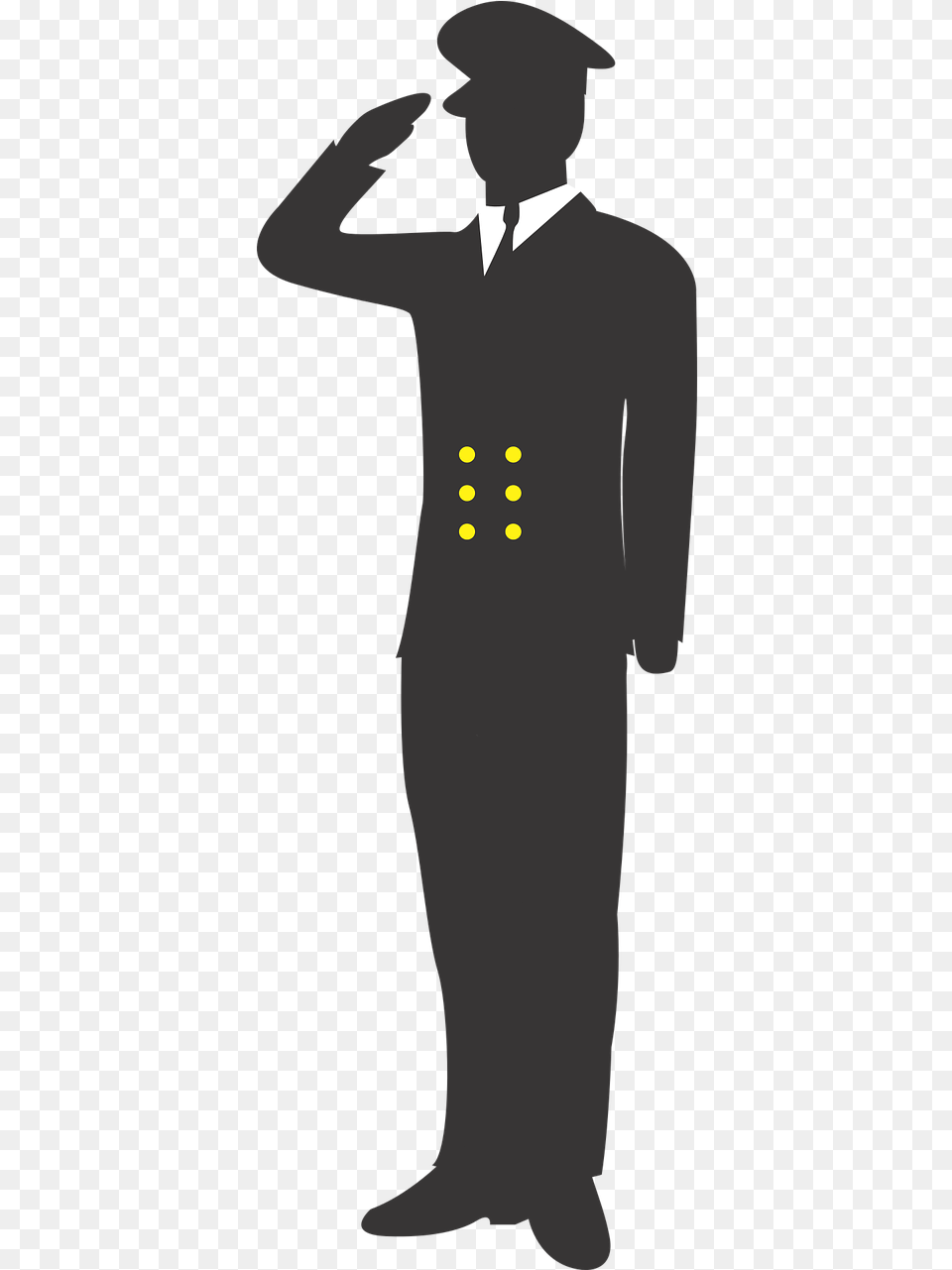 Sailor Salute Soldier Military Personnel Clip Art Soldiers Silhouette Salute, Clothing, Formal Wear, Suit, Man Free Transparent Png