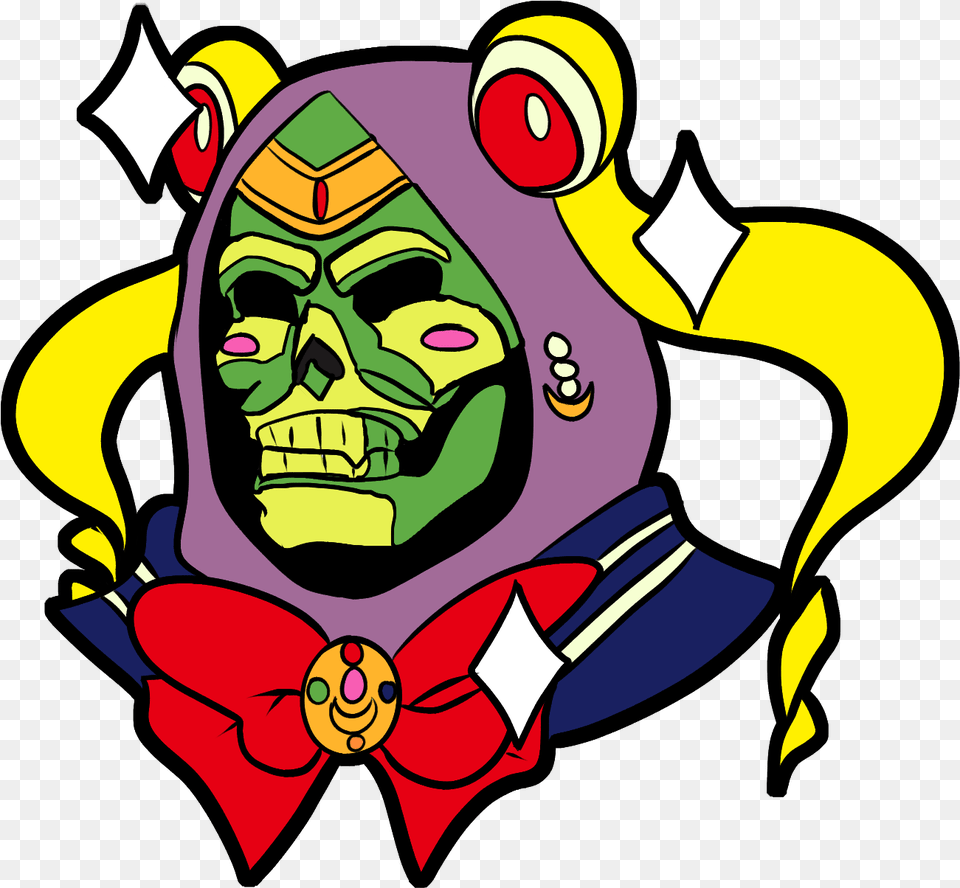 Sailor Scout Skeletor Pin Sold By Lovelyladyartist Dot, Baby, Person, Face, Head Png Image