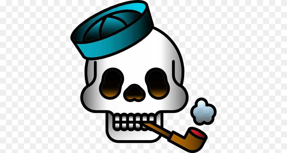 Sailor Vintage Old School Hipster Skull Tattoo Icon, Clothing, Hardhat, Helmet, Smoke Pipe Png