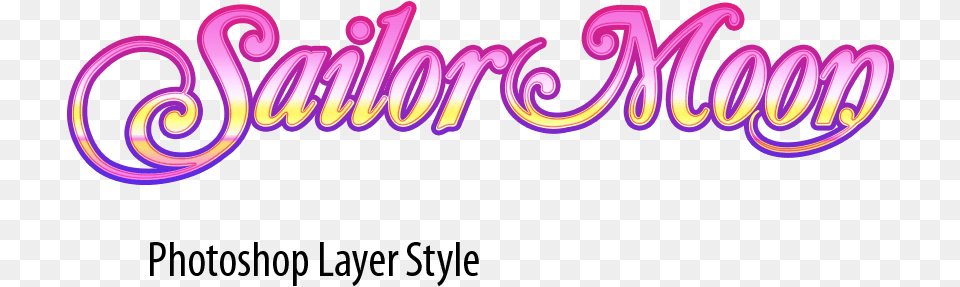 Sailormoon Photoshop Layer Style By Parlourtricks Moon Sailor Moon Font, Light, Purple, Neon, Dynamite Png Image