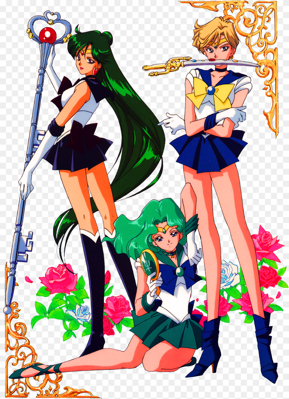 Sailormoon Sailorneptune Sailoruranus Sailorpluto Anime Sailor Moon Sailor Uranus, Publication, Book, Comics, Adult Png