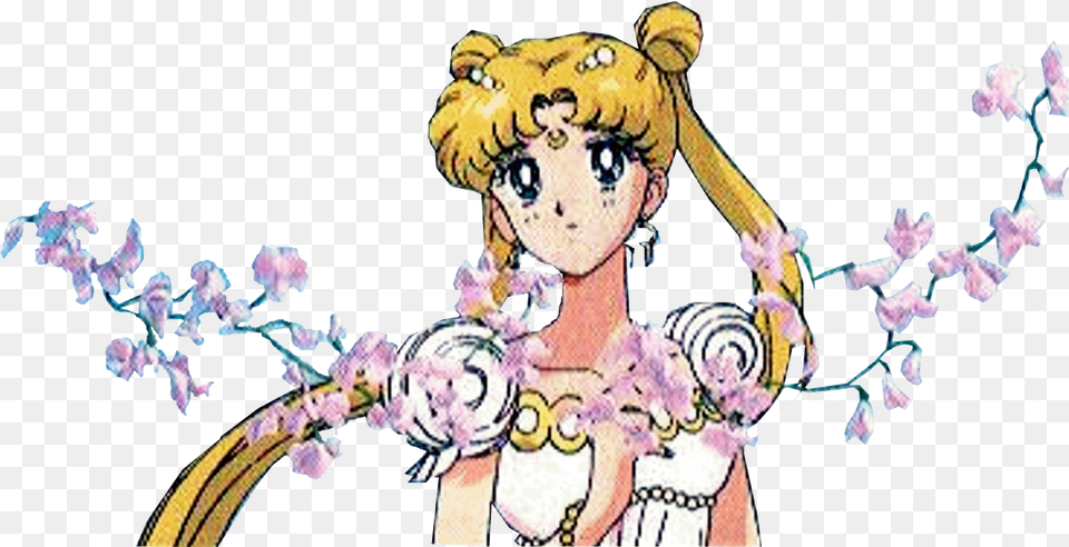 Sailormoonworld Princess Serenity Sailor Moon Flowers, Flower, Plant, Wedding, Person Png Image