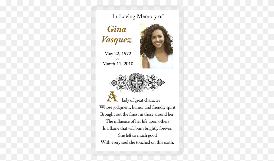 Saint Anne Loving Memory Memorial Cards, Text, Person, Poster, Advertisement Png Image