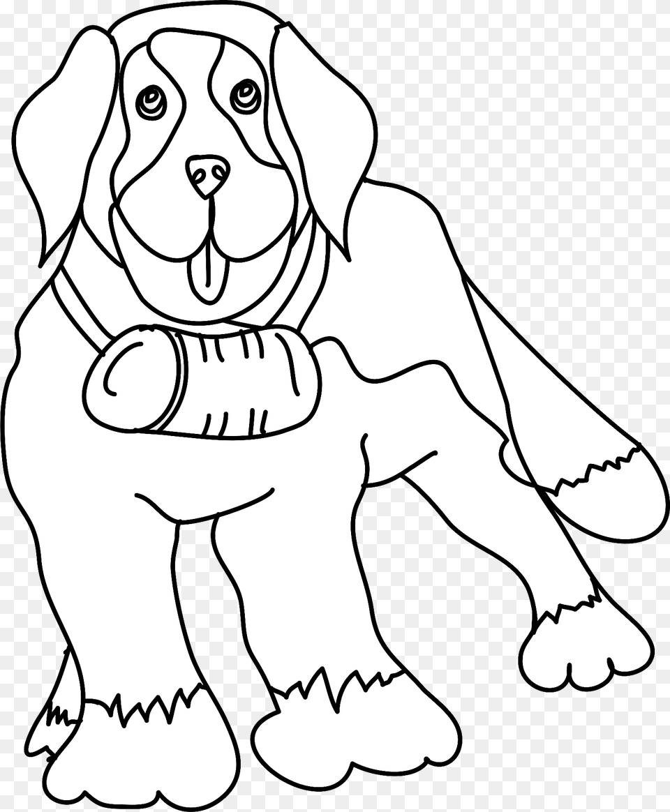 Saint Bernard Dog Outline Clipart, Animal, Canine, Mammal, Pet Free Png Download