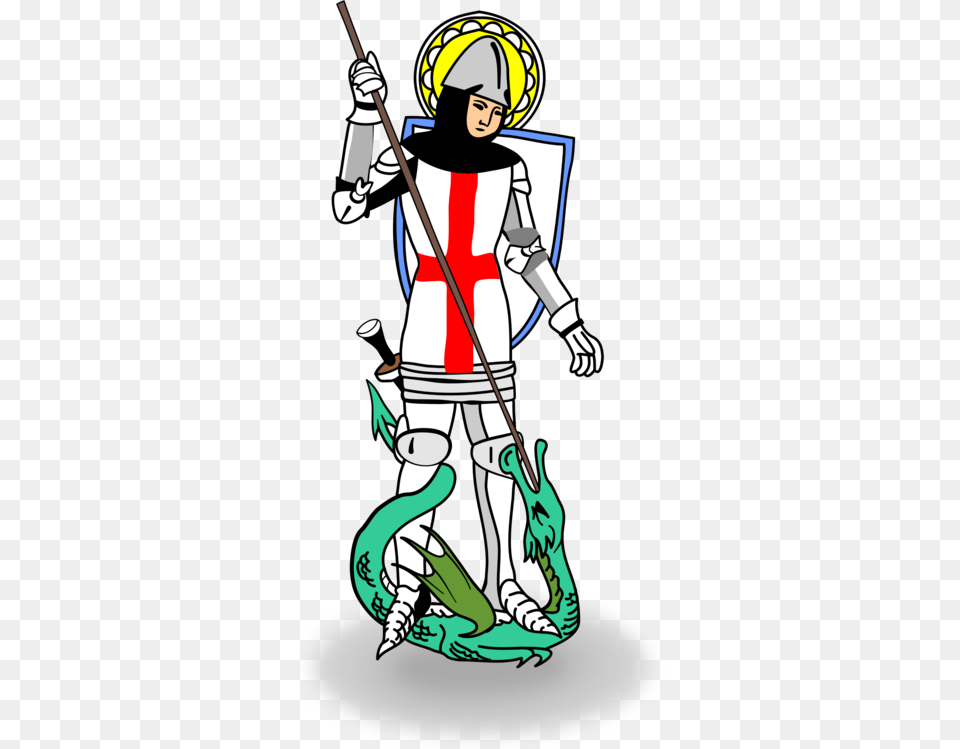 Saint George And The Dragon St George Can Stock Photo Person, Book, Comics, Publication Free Png