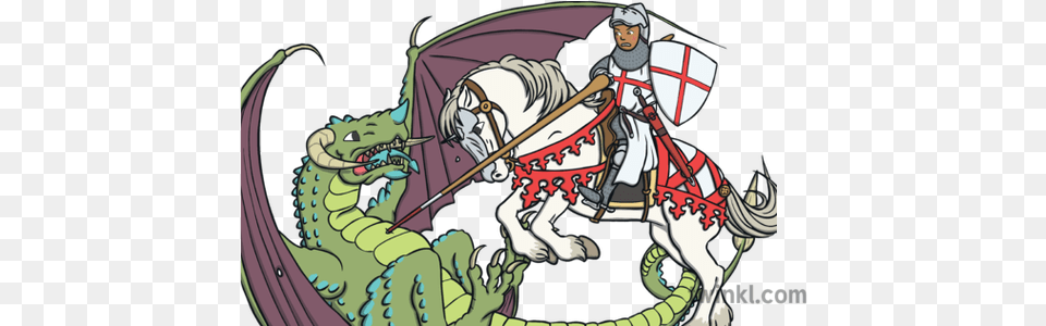 Saint George Fighting The Dragon Ver 1 Mythical Creature Png Image